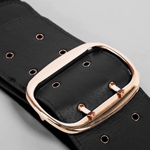 Wide Waist Belts for Women for Dresses Plus Size Double Grommet Belt Stretchy El main image 6
